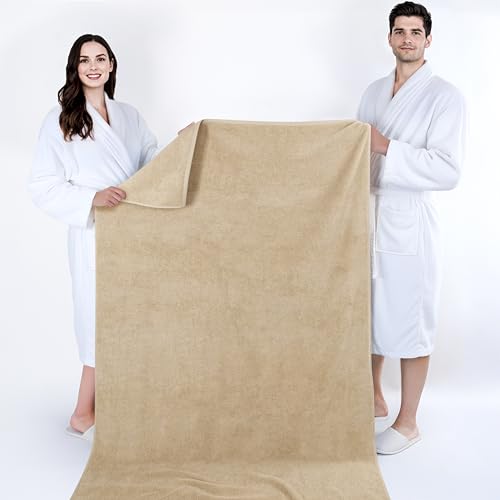Cotton Paradise 100% Cotton Turkish Towel, Soft Absorbent Quick Dry, 40x80 Oversized Bath Sheet Towel, Beige - color: Beige, size: 1 PC 40x80"