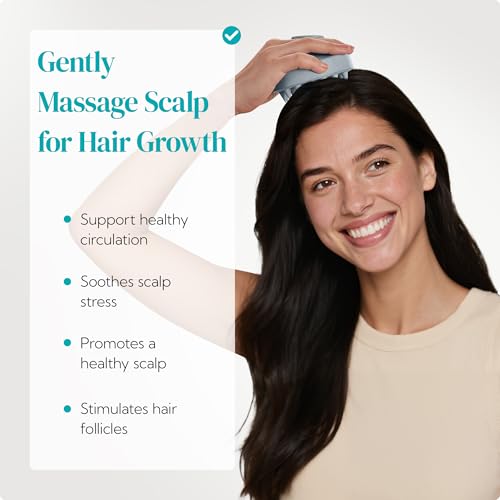 HEETA Scalp Massager 2 Pack for Hair Growth, Soft Silicone Bristles to Remove Dandruff and Relieve Itching, Scalp Scrubber for Hair Care Relax, Shampoo Brush for Wet Dry Use, New Grey & Beige - color: 01- New Grey & Beige