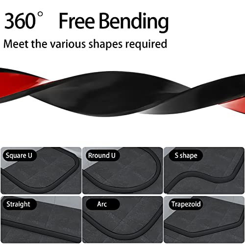 New Collapsible Shower Threshold Water Dam, Self Adhesive Silicone Waterproof Barrier Bathroom and Kitchen Water Strip Dam Shower Guard for Dry And Wet Separation Caulk Seal Strip Edge Trim(Black) - color: Black, style: 98Inch