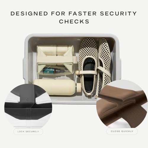 Cadence Parcel - Clear Travel Kit with Zipperless Magnetic Closure - Ink, Medium - Durable, Leak-Resistant and TSA Approved Toiletry Bag - Modular Organization - Recycled TPU (1 Qt) - color: Ink, size: Medium