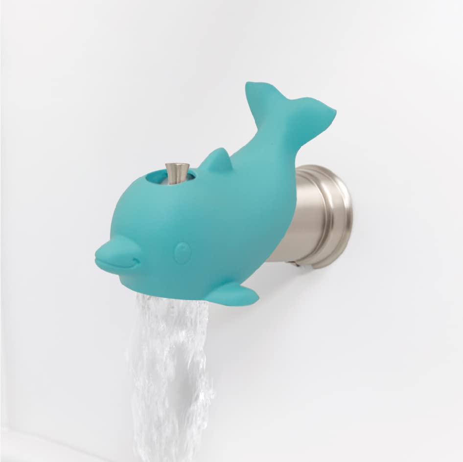 Nuby Bathtub Safety Spout Guard - Compatible with Most Standard Faucets - Bath Toys - Dolphin - style: Dolphin
