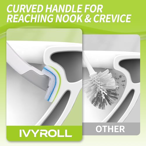 IVYROLL Toilet Bowl Cleaner Wand with 14 Refills, Disposable Toilet Brush Set with Holder, Cleaning System Starter Wand Kit, Bathroom Cleaning Set - size: 1 Count (Pack of 1)