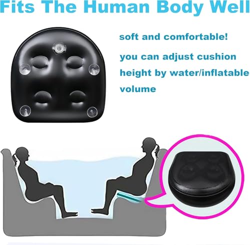 SPA Booster Seat,Spa&Hot Tub Seat with Non-Slip Suction Cups,Portable Fordable Bathtub Seat for Home/SPA/Travel/Business Trip, Black - color: Black