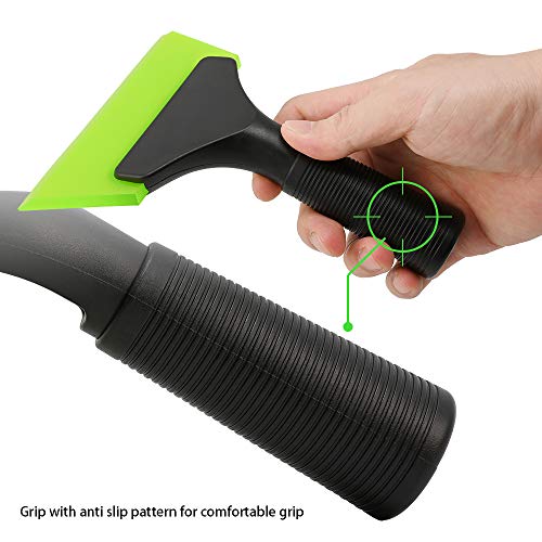 FOSHIO Small Squeegee with 5 Inch Dark Blue & Green Rubber Blade Mini Wiper Window Tinting Tools for Mirror Glass Window Cleaner with Non-Slip Handle, 2 Pack - color: With Green & Blue