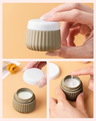 Mrsdry Travel Containers for Toiletries 4 Pack, TSA Approved Travel Size Toiletries, Travel Size Containers, With Clear Bag Leak Proof Silicone Jars, Travel Essentials Creams Jars Carrying Small Items - color: Apricot, size: 1 oz