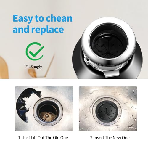 2 Pcs Garbage Disposal Splash Guard, 3 1/8" Sink Rubber Guard for Garbage Disposal, Replacement Garbage Disposal Rubber Drain Insert Parts for Whirlaway, Waste King, and GE Models - color: Black 2 Pack