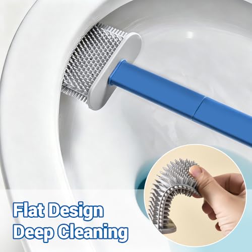 Toilet Brush Set, Bathroom Accessories, Toilet Bowl Cleaners, Deep Cleansing Multifunctional Hanging Toilet Brush Set for Bathroom(Bule) - color: Blue
