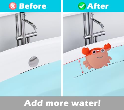Bathtub Overflow Drain Cover Tub, Silicone Bathroom Overflow Drain Cover, Adds Inches of Water for Deeper &Warmer Bath, Orange Crab