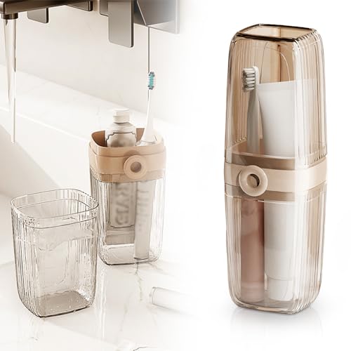 Koujut Travel Soap Case, Portable Bar Soap Container with Lid, Leak Proof, Easy to Clean, Detachable, Clear, 2 Pack, Travel - color: Toothbrush Cup