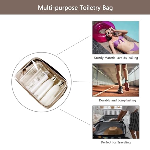 Buminee Clear Pouch Small, Makeup Bag, TSA Approved Toiletry Bag, Clear Travel Bags for Toiletries, Cosmetic Bag for Women and Men Small-1 Pack Coffee - color: coffee