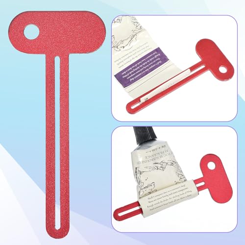 10 Pack Metal Toothpaste Squeezer Roller, Tube Key Squeezer Tool for Zero Waste Cosmetics, Durable Alloy ＆ Ergonomic Grip Dispenser, Tube Squeezers for Extruding Toothpaste Facial Cleanser (5 Colors)