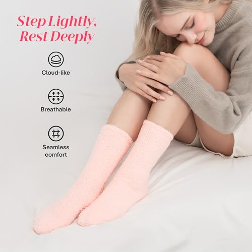 CoolMate Cozy Soft Cloud Socks, Fuzzy Socks for Women - color: A.04 - Blush Pink