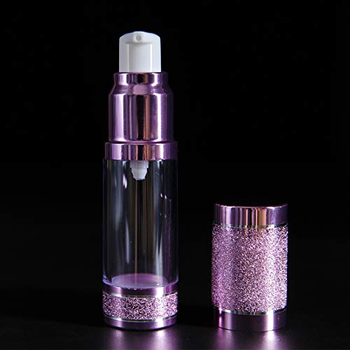 Tvoip 3Pcs/Lot 15ml 30ml 50ml Gold Pink Silver Glitter Diamond Airless Vacuum Bottles Luxury Emulsion Lotion Fragrance Perfume Spray Bottle (Pink) - color: Pink