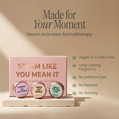 MESMOS Shower Steamers Aromatherapy 6pack Gift Set, Self Care Gifts for Women, Essential Oil Shower Bombs, Spa Stress Relief Birthday Kit. Lavender Eucalyptus Menthol Rose Citrus Grapefruit Lemongrass - size: 1 Count (Pack of 6), style: Self Care 6pk