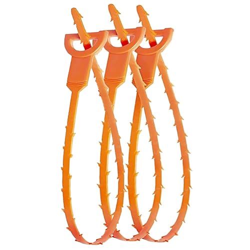 3 Pack 25 Inch Drain Snake Set - Drain Cleaner with Grip Handle Effectively Clean Hair and Other Clog for Toilet, Kitchen Sink, Bathroom Tub and Sewer