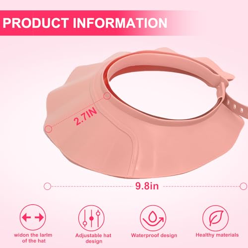 Shampoo Cap Shield Adjustable Waterproof Soft BPA Free Shower Cap Head Ear Eye Stretchable Hair Washing Shield for Hair Washing, Soft Eye & Ear Protection for Whole Family gifts