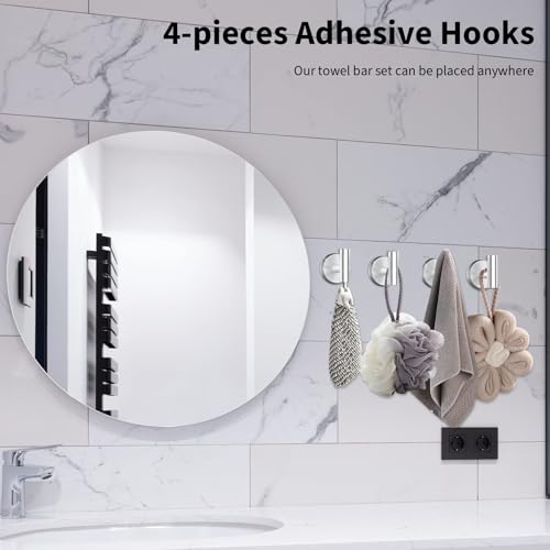 Newfun 10-Pieces Bathroom Hardware Set, Includes 24 Inch Towel Racks for Bathroom Wall Mounted, Toilet Paper Holder, Towel Hooks for Bathrooms, Towel Rings for Bathroom Wall (Brushed Nickel) - color: Brushed Nickel-ring