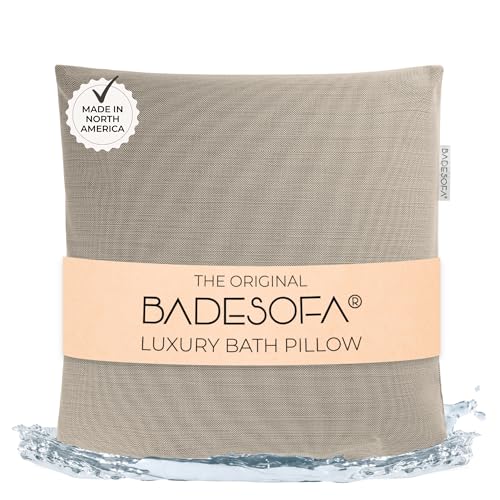 BADESOFA® Luxury Bath Pillow M - Lusciously Soft & Comfortable Tub Pillow for Bathtub - Washable & Quick-Drying Bath Back Pillow - Non-Slip Full Body Tub Pillow - Luxury Spa Cushion in Beige - color: Beige, size: Medium (Single Pillow)