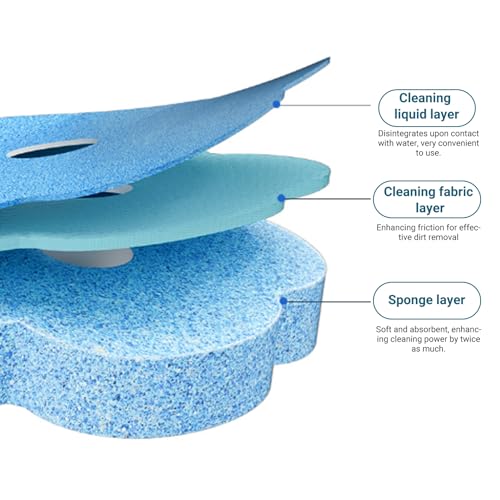 Disposable Toilet Cleaning System|Disposable Toilet Brush with 30 Refill Pads, Wall-Mounted Brush with Replacement Heads and Holders 360 Degree Cleaning for Bathtub Sink Wash Basin
