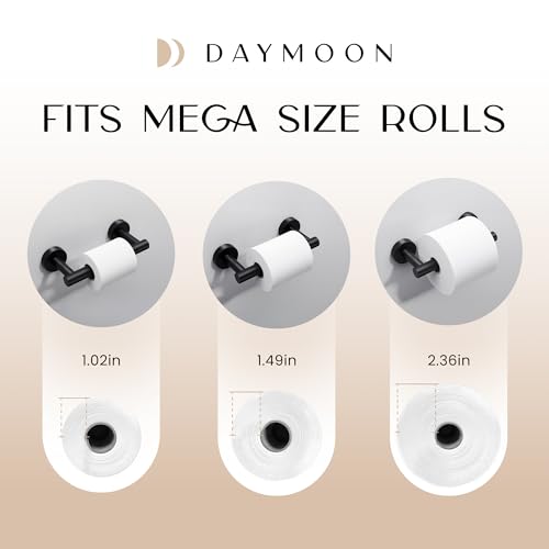 Day Moon™ - Toilet Paper Holder - Modern Roll Holder for Bathroom - 1 Pack - Wall Mount - Classic, Black - color: Matte Black