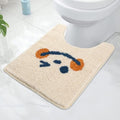 Cute Toilet Rug U Shaped, Microfiber Bathroom Toilet Rugs Non Slip Bath Mat Toliet Rug Machine Washable Absorbent Bathroom Rugs 20 x 22 Inches, Smile - color: Smile