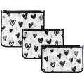 Tiny Twinkle Diaper Bag Organizing Pouches|3 Pack Mess-Proof Clear Front Travel Organizer Bags&TSA Approved Toiletry Bag Set for Baby and Mom Essentials - color: Hearts