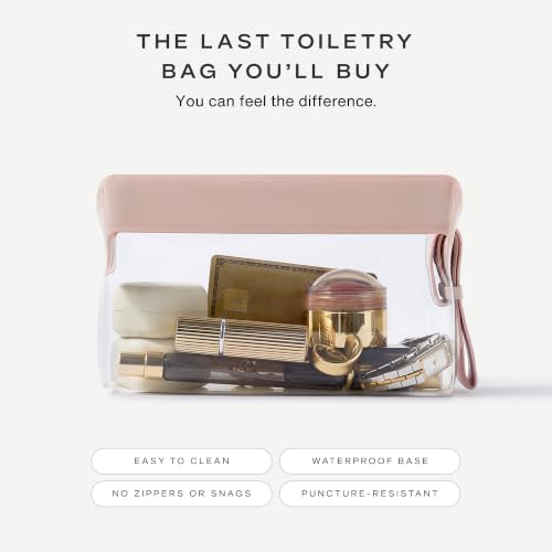 Cadence Parcel - Clear Travel Kit with Zipperless Magnetic Closure - Rose, Small - Durable, Leak-Resistant and TSA Approved Toiletry Bag - Modular Organization - Recycled TPU (.5 Qt) - color: Rose, size: Small
