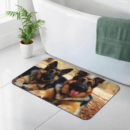 Stone Bath Mats for Bathroom Diatomaceous Earth Bath Mat Super Absorbent Floor Mat German Shepherd Dog Stone Drying Mats Quick Drying Diatomite Shower Mat for Bathtub Pad 15.7x23.6in - color: German Shepherd Dog