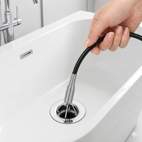 Flexible Drain Clog Remover Tool, Extra Long Plumbing Snake Hair Catcher with 4-Prong Grabber Claw, Heavy-Duty Spring Reacher for Kitchen Sink, Bathroom Tub, Sewer & Dropped Items (63 inch) - color: 63 inch