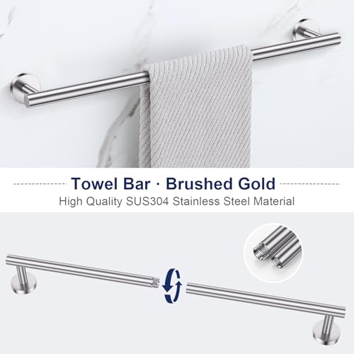 5-Piece Towel Bar Set Brushed Nickel Bathroom Hardware Accessories Set Upgraded Toilet Paper Holder with Shelf Towel Holder Set for Bathroom Stainless Steel Wall Mounted - color: Brushed Nickel, size: 5-Piece Upgraded Set