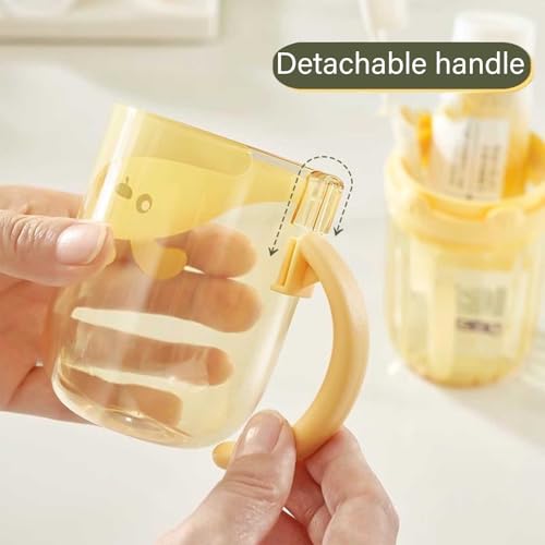 Toothbrush Travel Case for Kids with Detachable Handle, Portable Cute Toothbrush Holders, Multifuction Toothbrushes Toothpaste Storage Box for Camping Travel or Daily Use (Yellow) - color: Yellow