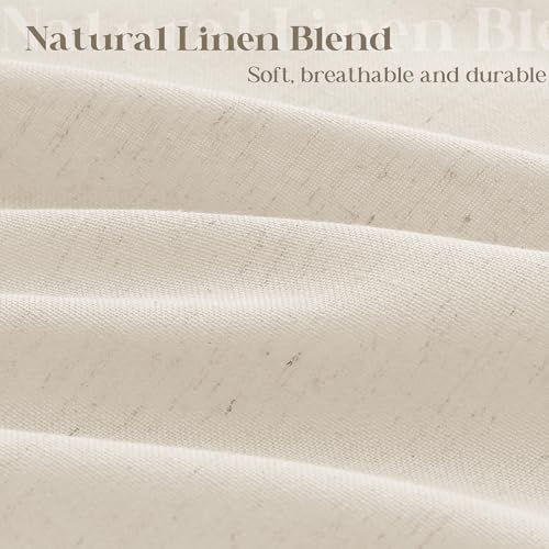 Beige Linen Shower Curtain for Bathroom Water Repellent 72x72 Inch | Neutral Shower Curtains Flax Textured Bath Decor Drapes Boho Farmhouse Rustic Shabby Chic Country Tan Beige with Hooks - color: Warm Beige, size: 72"W x 72"L (Pack of 1)