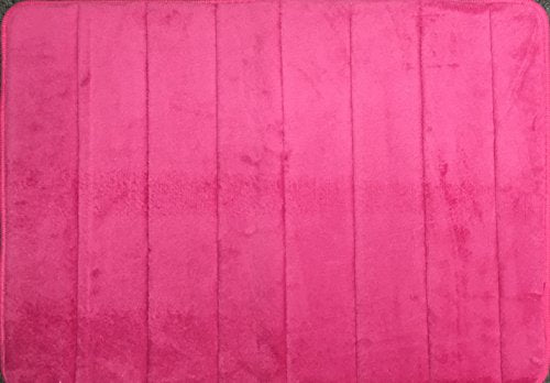 Pink Memory Foam Bath Mat - Incredibly Soft Absorbent Rug Sets - Non-Slip and 17 x 24 inches - Use for Kitchen or Bathroom - color: Pink, size: 17 x 24 inches