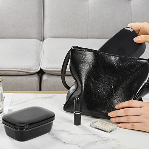 Quatish 2 Pack Travel Soap Container, Portable Soap Holder with Lid, Bar Soap Holder, Soap Case for Camping Gym Travel, Soap Box for Bathroom, Black - color: Black