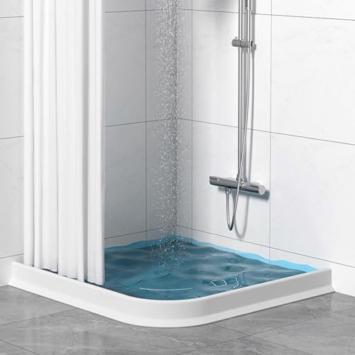 Silicone Wet Room Bathroom Floor Seal Screen Door Seal Strip Shower Dam Prevents Overflow of Water | Waterproof Self-Adhesive and Bendable Waterproof Strip for Wet and Dry Separation (59 inch) - size: 59 inch