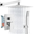 Aolemi Shower Faucet Set Rain Shower System with Handheld Spray Bathroom Shower Combo Rough-in Valve and Shower Trim Kit Included Polish Chrome 12 Inch Wall Mount Shower Head - color: Polish Chrome, size: 12 Inch Wall Mount Shower Head