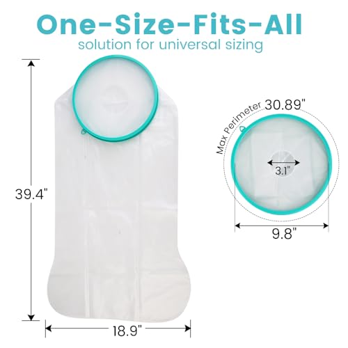 Cast Covers for Shower Leg, Waterproof Cast Cover for Showering, Cast Protector for Shower Adult, Shower Boots for Foot after Surgery, Full Leg, Thigh (Diameter - 9.8") Extra Long - Large - color: Thigh, style: Wide Reinforced Green