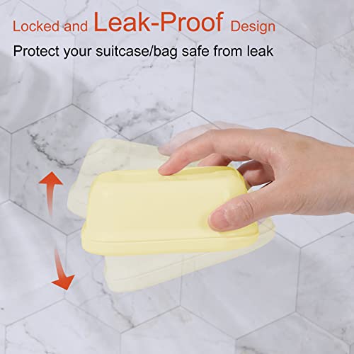 Quatish 2 Pack Travel Soap Container, Portable Soap Holder with Lid, Travel Bar Soap Holder, Soap Case for Camping Gym Travel, Soap Box for Bathroom, Yellow - color: Yellow