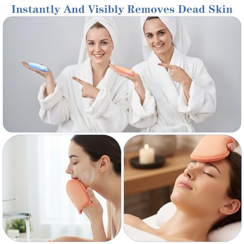 4 PCS Exfoliating Gloves, Exfoliating Facial Scrubber Mitt Facial Scrub Mitts Deep Exfoliatings Gloves for Face and Body Mitt Cleaning Mitten, Deep Face Cleaning Polishing Glove for Women Bath Shower