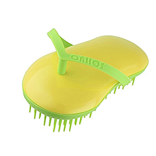 B131 Shower Head Brush/Exfoliator Shampoo Brush/Head Massager Scalp Stress Relax Shower Brush/Scalp Scrub Hair Brush Massager/Hair Massager for Hair Growth/Scalp Dandruff Brush Small Hair - color: Green Sun
