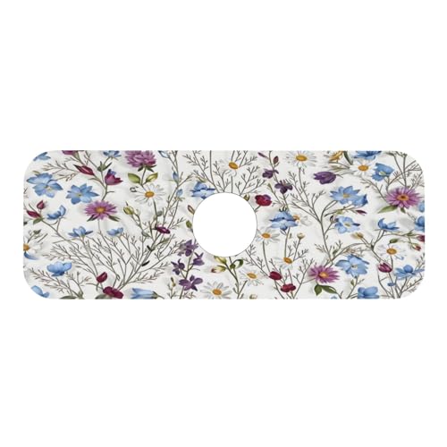 Garden Kitchen sink faucet pad, strong water absorption, anti slip, easy to clean, very suitable for splash and drip prevention, suitable for kitchens and bathrooms - color: Garden
