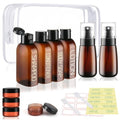Cosywell Travel Bottles for Toiletries 10PCS TSA Approved Shampoo and Conditioner Bottles Leakproof Plastic Spray Bottle Refillable Travel Containers for Cream Lotion Rose Water - color: C-Amber