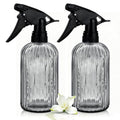 Glass Handheld Spray Bottle, 13.5oz Refillable Plant Mister Bottle 2 Pack, Water Spray Bottle with Adjustable Mist Nozzle for Outdoor Gardening, Indoor Flowers, Cleaning, Hair & Pets Care (Grey) - color: Gray