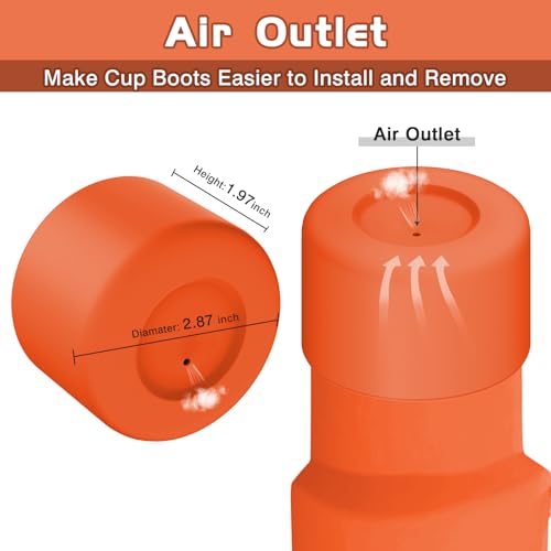 WUQID Silicone Boot Sleeve Compatible with Hydro Flask Travel Tumbler with Handle 32oz&40oz and 12-24oz Hydroflask Bottle & Stanley 20 30 40oz Tumbler, Fit 2.83-2.95in Bottom, Anti-Slip Bottle Cover - color: Tigerlily Plum