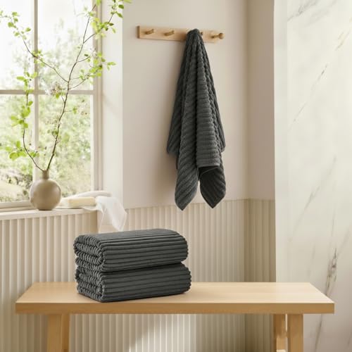 Oversized Bath Sheets 40x80 Inches Extra Large Bath Towels for Adults Super Soft Quick Dry Highly Absobent Microfiber Shower Towels for Bathroom, Pool, Gym, Yoga Towel (Charcoal Gray, 2Piece) - color: Charcoal Gray, size: 2Piece Bath Sheet