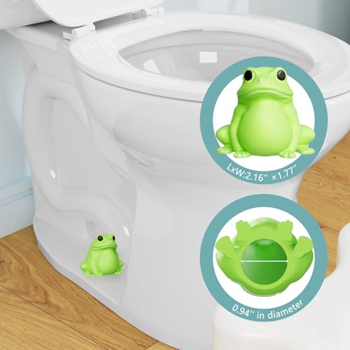 boeemi Glow in The Dark Frog Toilet Bolt Covers Caps Decorative 2 Pcs | Luminous Green PLA, Bottom Hole 0.94'', Covers Rusty Bolts, Fun Bathroom Decor for Kids, Glows After Light Exposure - style: Frog