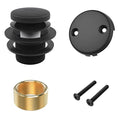 Matte Black Bath Tub Drain and Overflow Kit, Universal All Metal Tip-Toe Bathtub Drain Replacement Kit with Fine/Coarse Thread - color: Matte Black