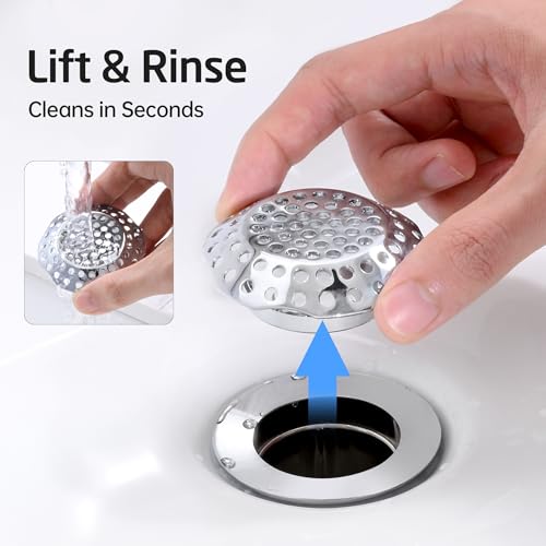 KES Bathroom Sink Grid Drain Without Overflow, 360° Water Drainage, Anti-Clog Grid, Polished Chrome Vanity & Vessel Drain, Solid Stainless Steel & Brass, S2021D-CH - color: Polished Chrome