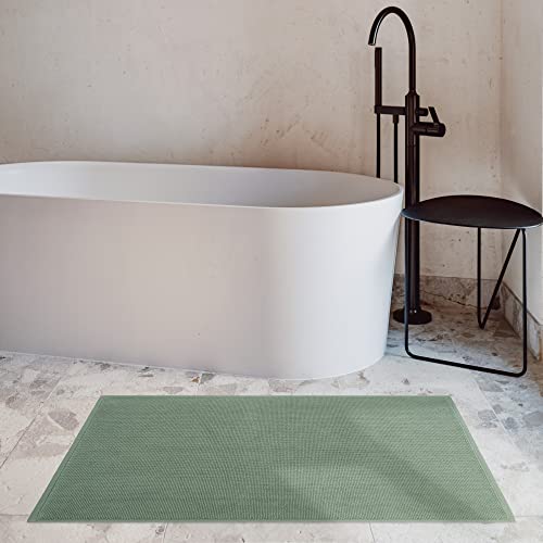 Cotton Paradise Bath Rug for Bathroom, 20x34 inch 100% Cotton Non Slip Bath Mat Rug, Soft Absorbent Machine Washable, Sage Green Bath Rug - color: Sage Green, size: 1 PC 20x34"