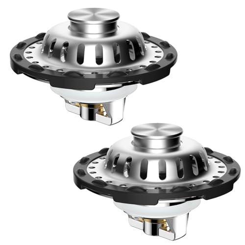 Universal Bathtub Drain Stopper, 2PCS Metal Shower Hair Catcher, Chrome | 3 in 1 Bathroom Sink Strainer with Visible Top Filter, Tub Stopper for Standard 1.1''~2.36'' Sink Hole - color: Chrome Finish
